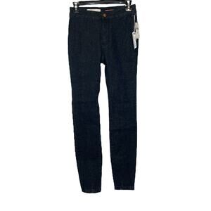 Anthropolgie Pilcro Shimmer Glitter Denim‎ Dark Blue Jeans Size 25